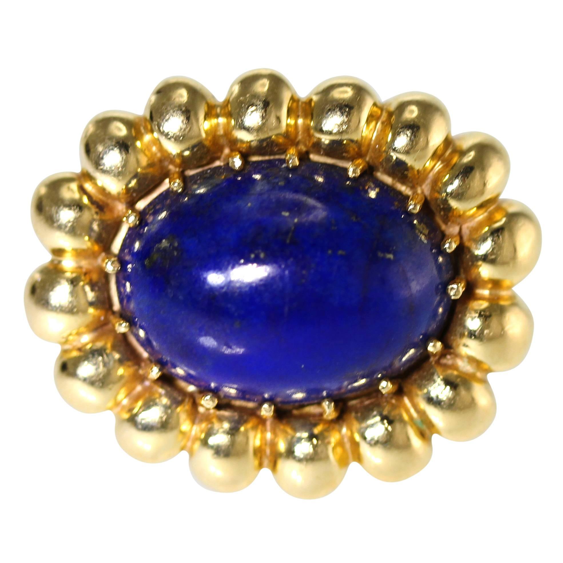 1970s Lapis Lazuli Gold Ring
