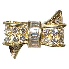 Tiffany & Co. Diamond Gold Bow Ring