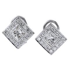 Princess Cut Diamond Gold Earrings 5