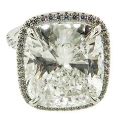 Außergewöhnlicher 11::04 Karat GIA Cert Cushion Diamant Platin Verlobungsring