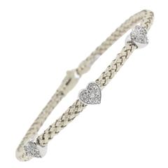 Diamond Gold Heart Shaped Bangle Bracelet 2