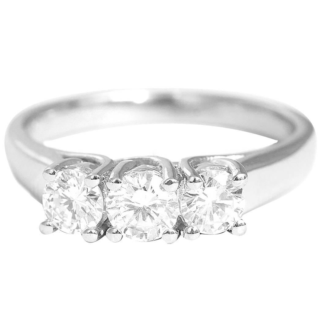 Beautiful Diamond Gold 3 Stone Ring