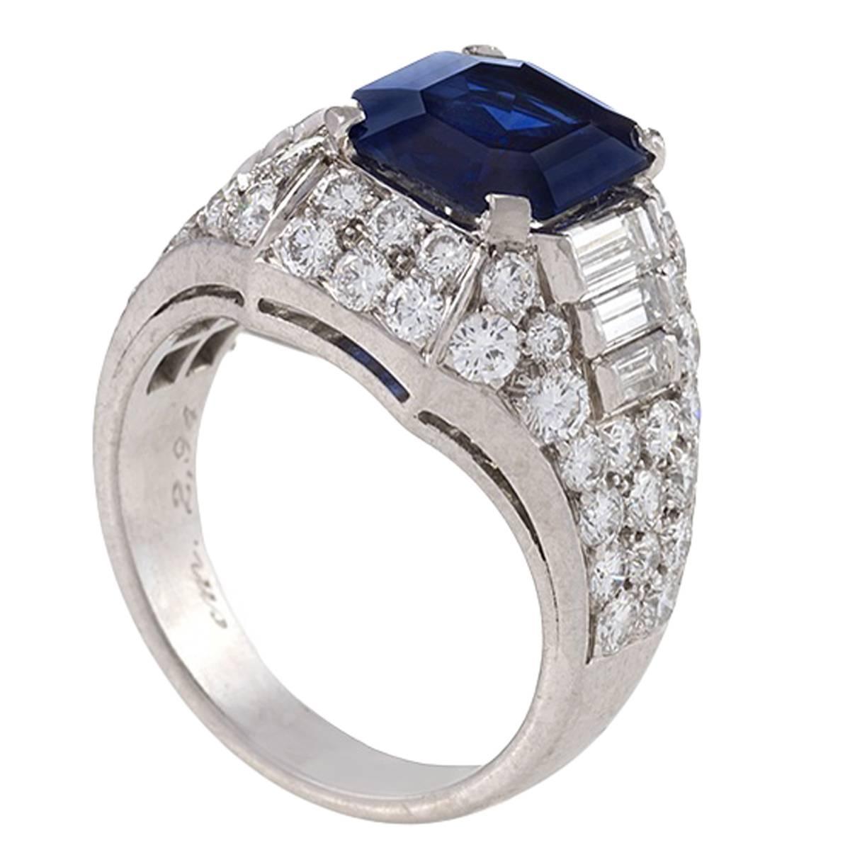 Bulgari Late 20th Century Sapphire and Diamond Trombino Ring at 1stdibs