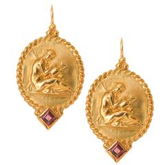 Seidengang Yellow Gold and Gem set Earrings