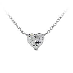 2.05 Carat GIA Cert Heart Shaped Brilliant Diamond Gold Pendant Necklace 3