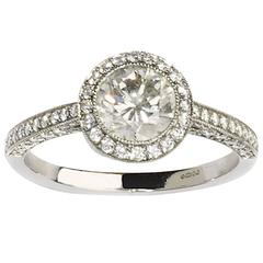1.01 Carat Diamond Platinum cluster ring 7
