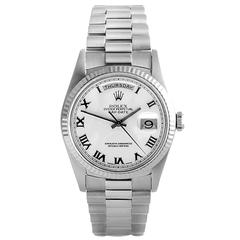 Rolex White Gold Oyster Perpetual Day-Date President Wristwatch