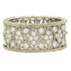 Buccellati Gorgeous Diamond Gold Wedding Band Ring 4
