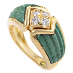 Boucheron Malachite Diamond Gold Ring