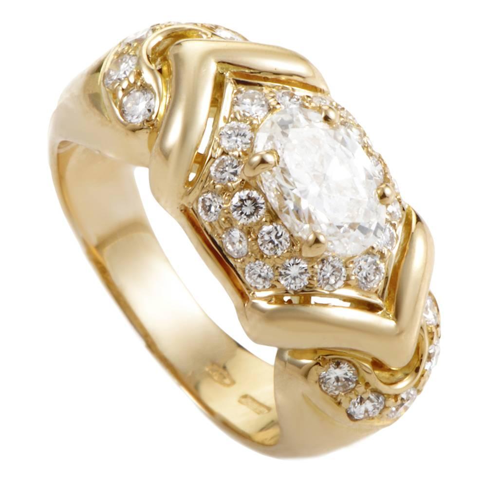 Bulgari Diamond Gold Ring