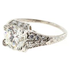 Diamond Platinum Transitional Cut Engagement Ring 1