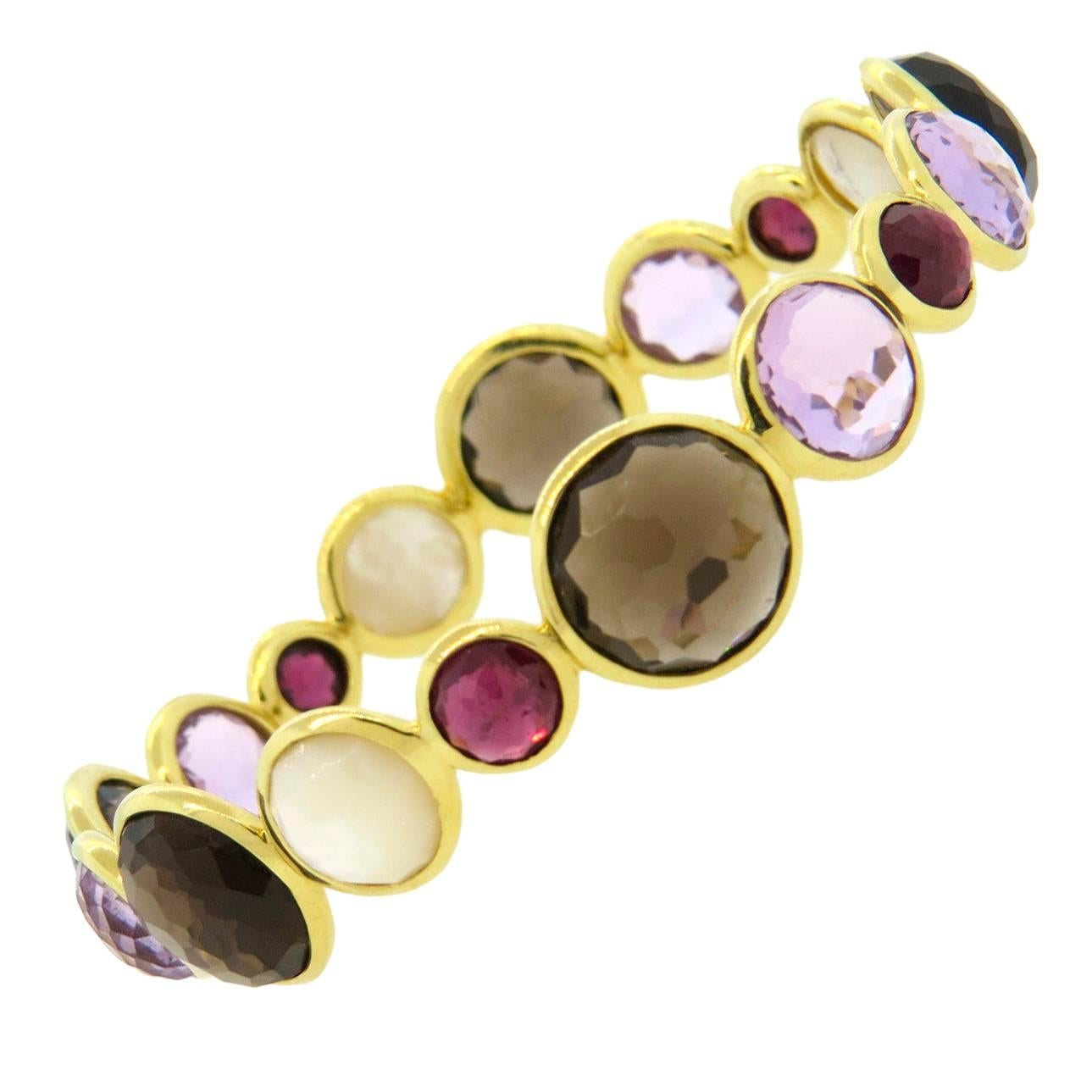 Ippolita Rock Candy Multicolor Gemstone Gold Bangle Bracelet