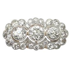 1920s 4.59 Carat Diamond & Yellow Gold Platinum Set Cluster Ring 10