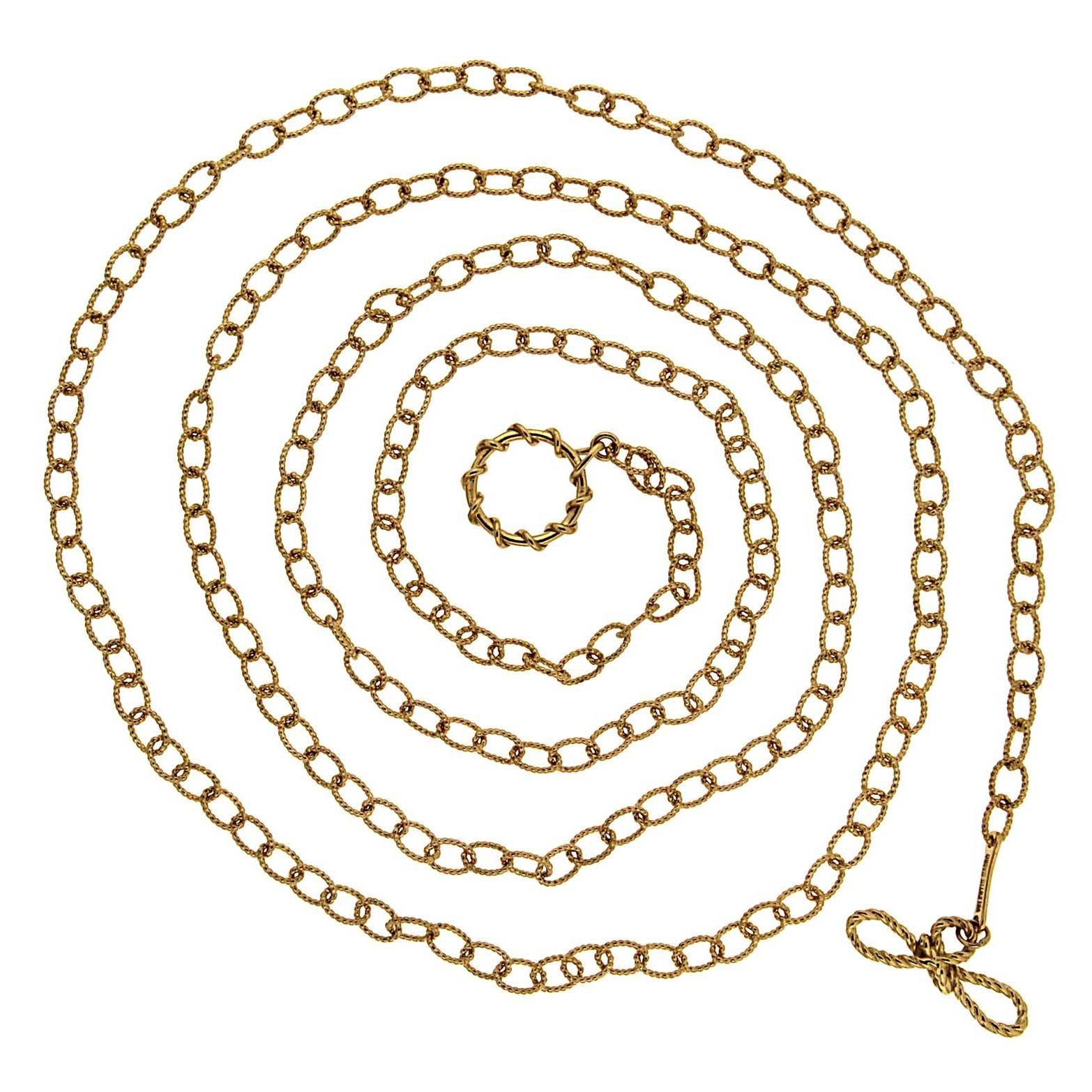 36 Inch Gold Oval Link Chain Necklace