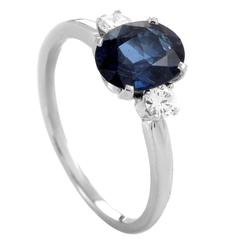 Tiffany & Co. Platinum Sapphire and Diamond Ring 