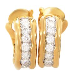 Van Cleef 
Arpels Multi-Tone Gold Diamond Huggie Earrings