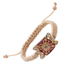 Diamond Enamel Macrame Bracelet