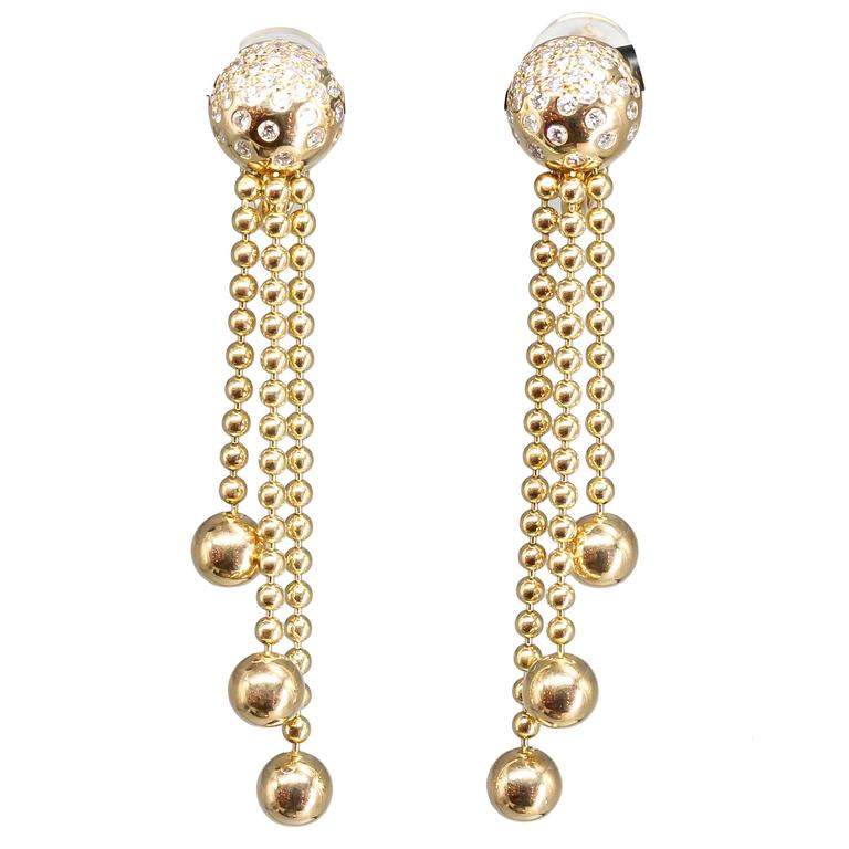 Cartier Draperie Diamond Gold Chandelier Earrings at 1stDibs | cartier ...