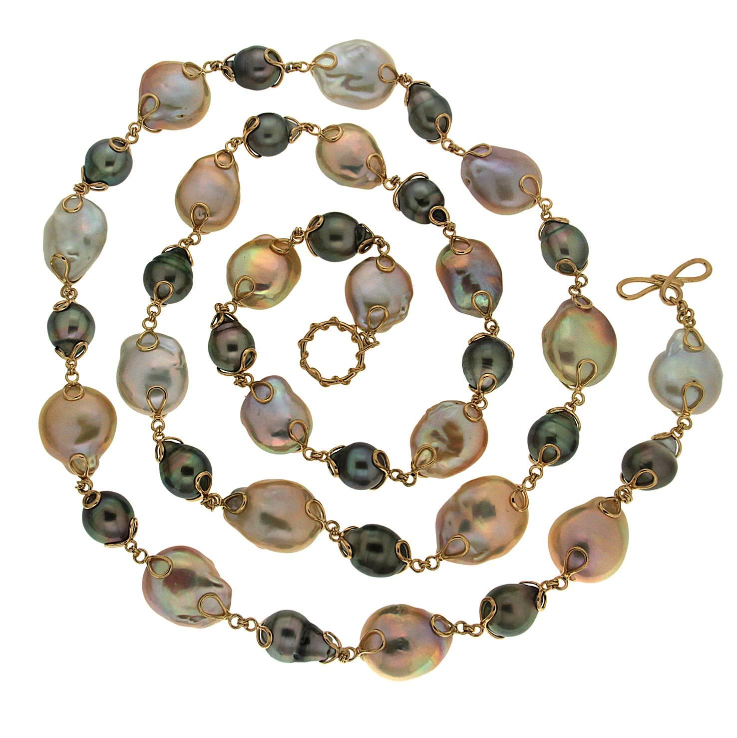 Valentin Magro Baroque Toast Fresh Water and Tahitian Pearl Necklace