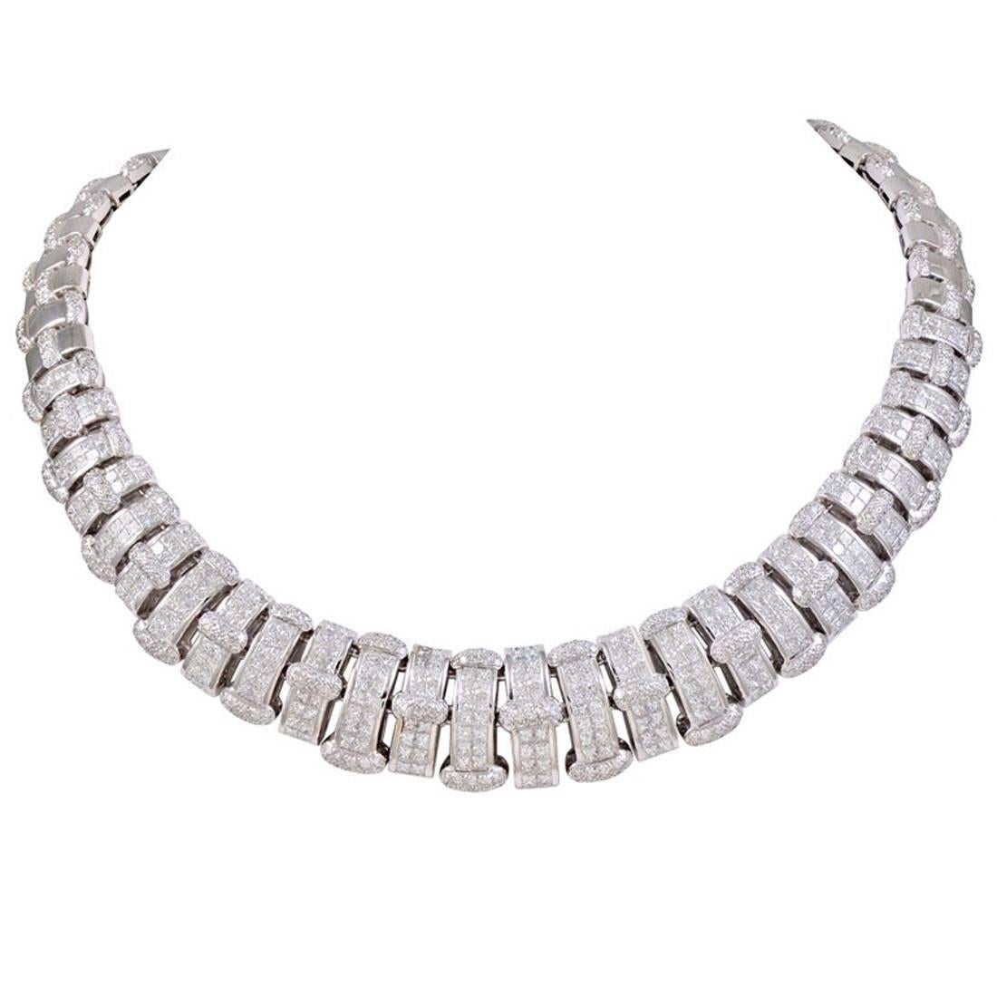 Diamond Gold Collar Necklace