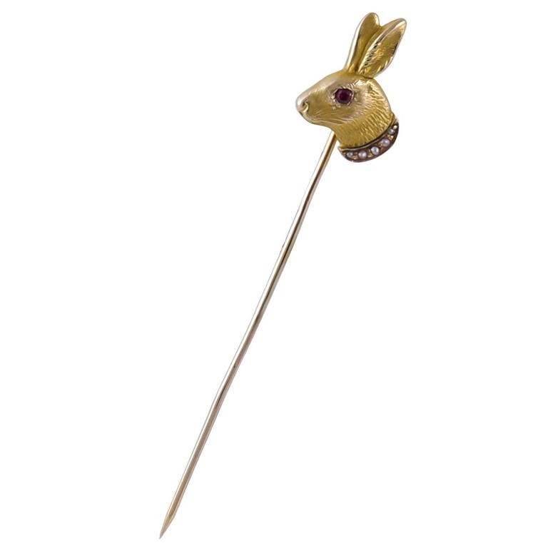 1stDibs Gold 12 Antique Stick Pins Made Into Pin
