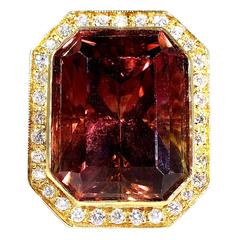 Tourmaline Diamond Gold Ring