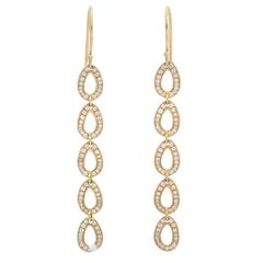 Ippolita Pavé Diamond Gold Drop Earrings