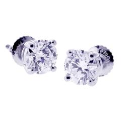 Tiffany & Co 1.82 Carat Diamond  Stud Earrings