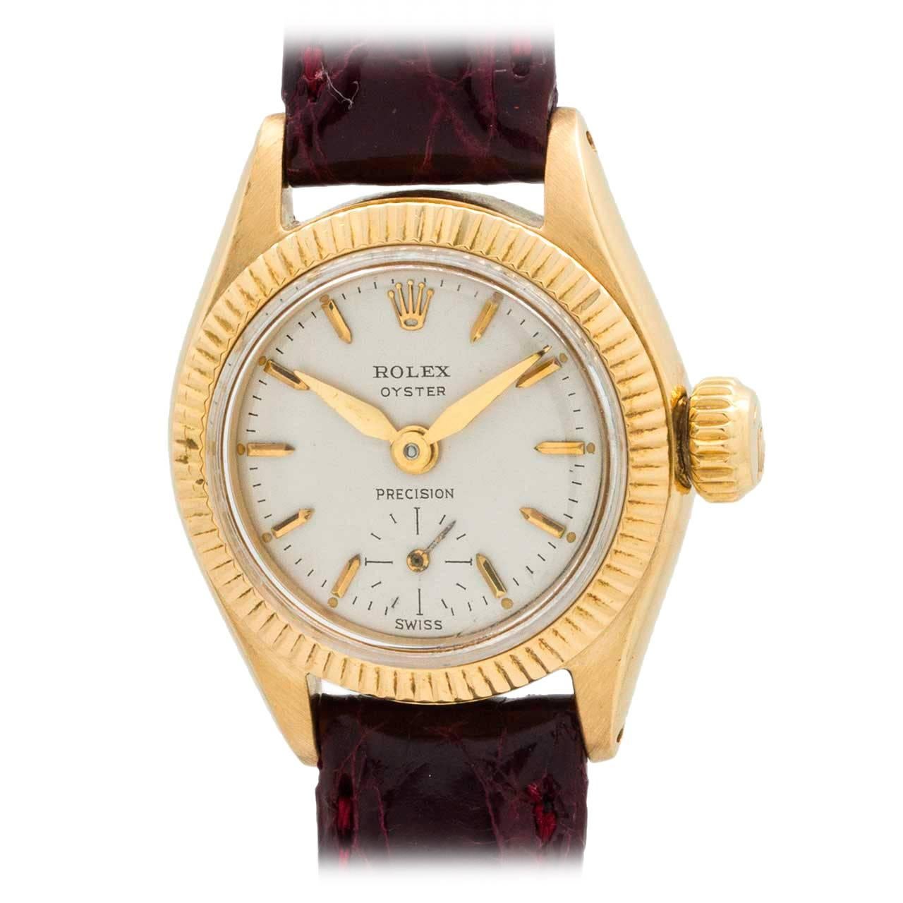 Rolex Lady's Yellow Gold Oyster Precision Wristwatch circa 1958