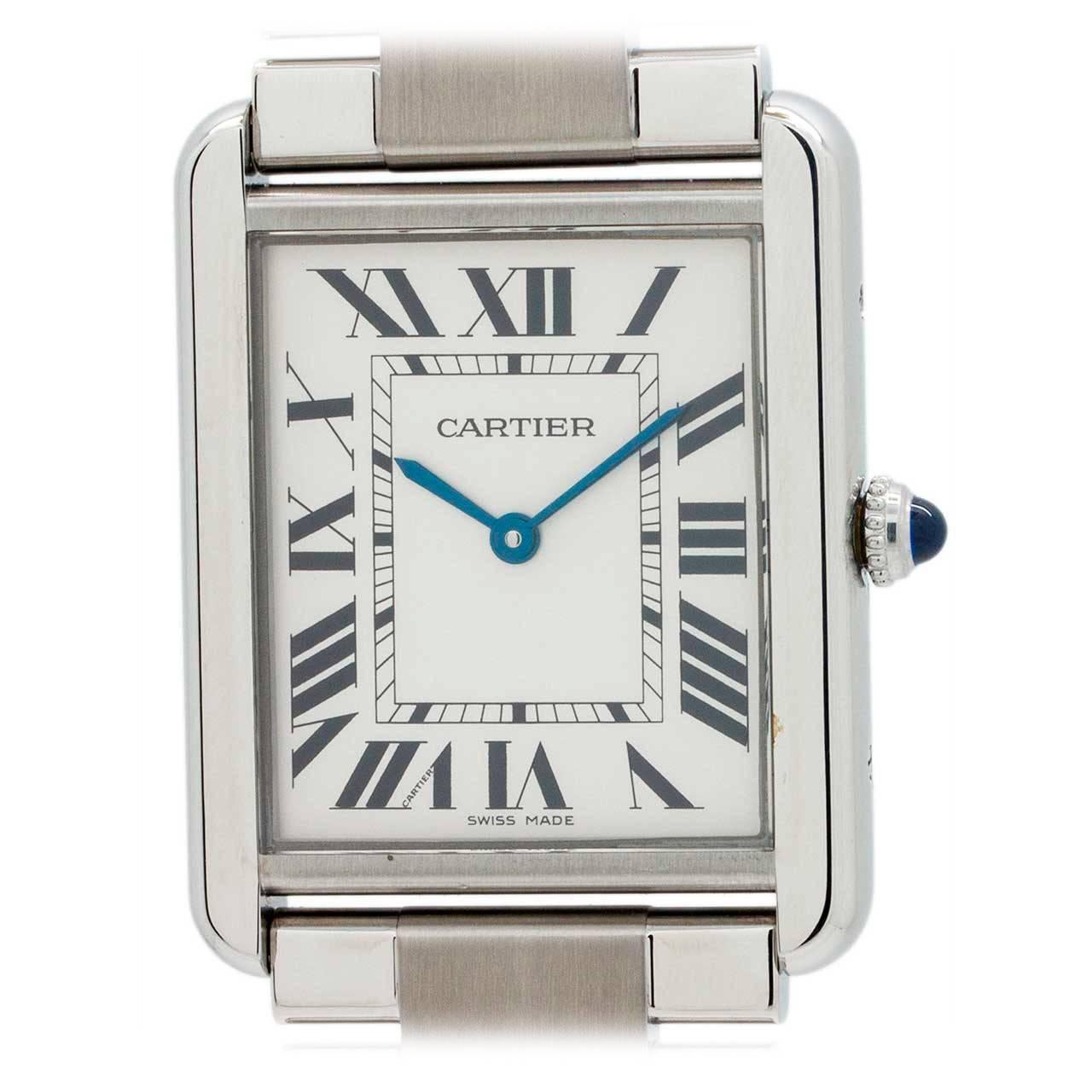 Cartier Stainless Steel Tank Solo Quartz Wristwatch