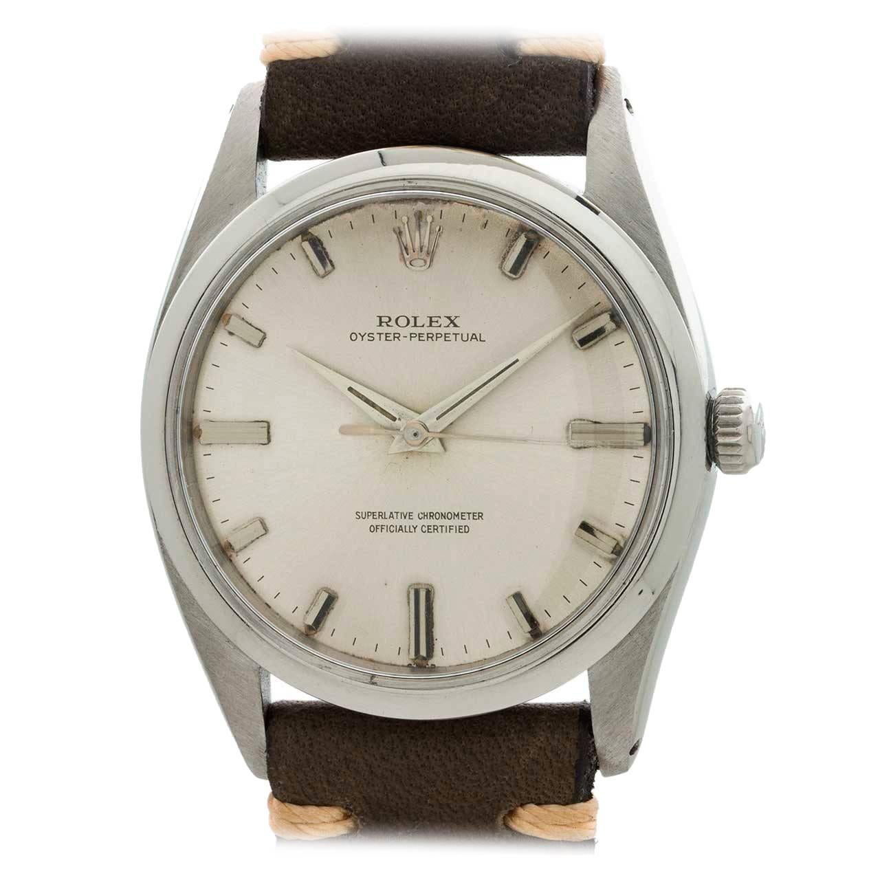Rolex Stainless Steel Oyster Perpetual Wristwatch Ref 1018 circa 1962