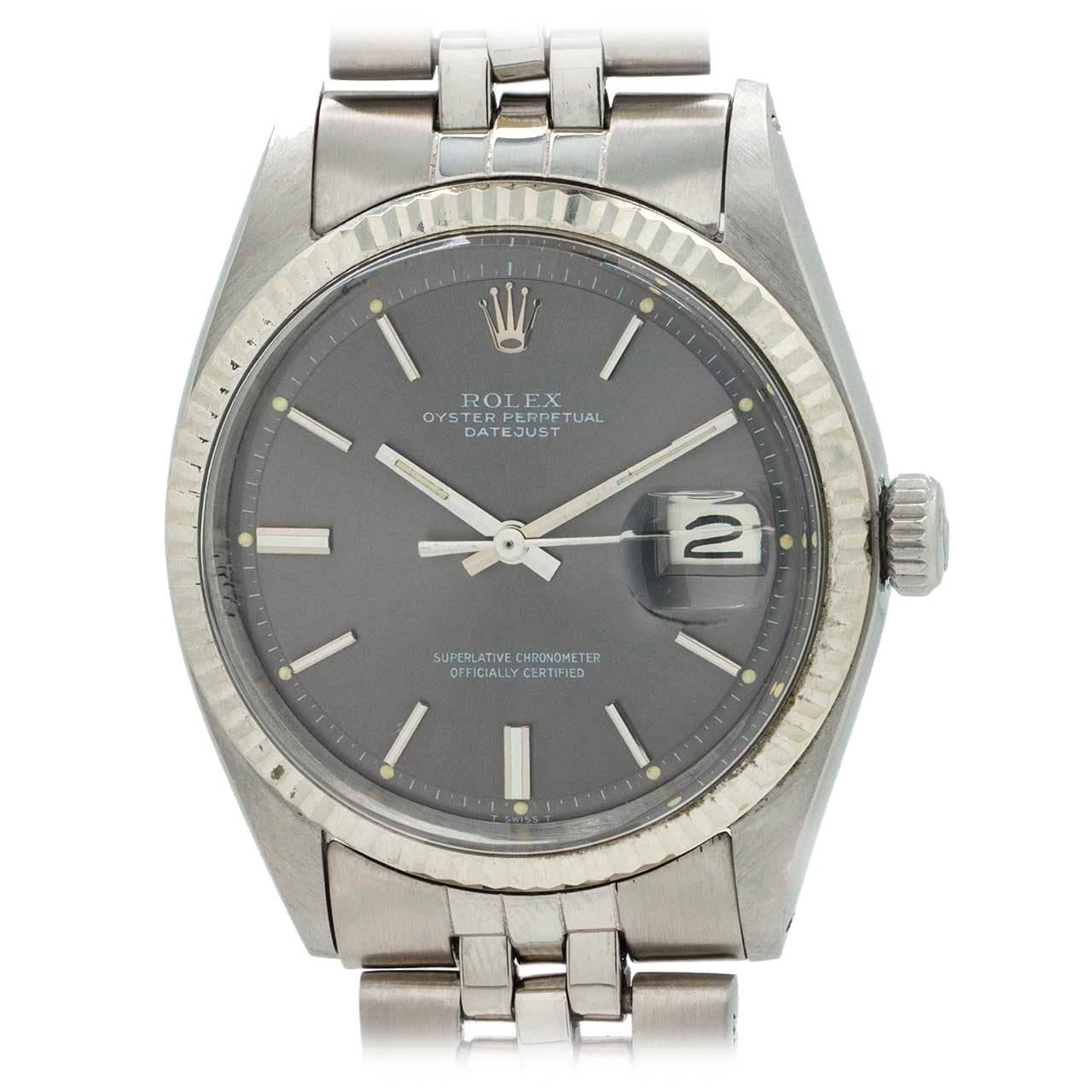 Rolex Stainless Steel Oyster Perpetual Datejust Wristwatch Ref 1601