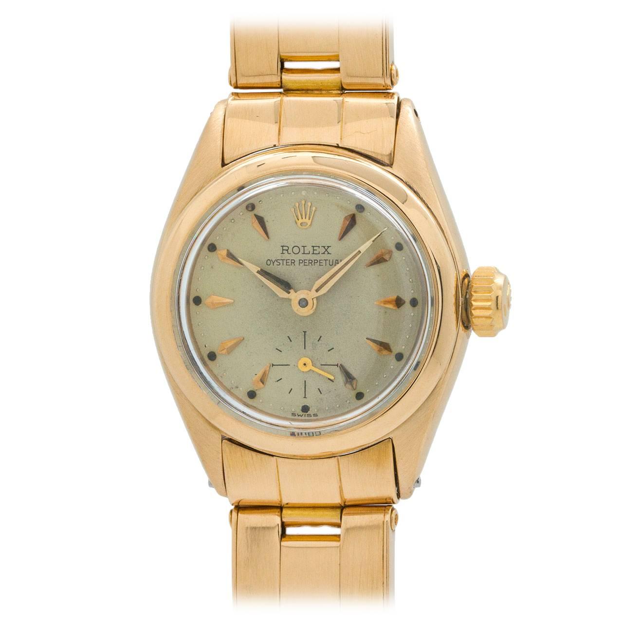 Rolex Lady's Yellow Gold Oyster Perpetual Wristwatch Ref 6502