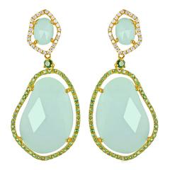 Amazonite Green Garnet Diamond Earrings 6