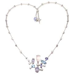 Cartier Meli Melo Moonstone Aquamarine Diamond Gold Necklace