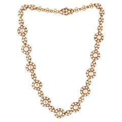 Superbe collier Evergreen en or avec diamants taillés en rose