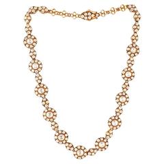 Evergreen Stunning Rosecut Diamond Gold Necklace 1