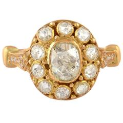 Rose Cut Diamond Gold Ring