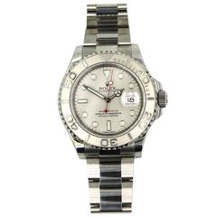 Rolex Platinum Stainless Steel Oyster Perpetual Yacht-Master Wristwatch