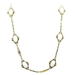Judith Ripka Agate Diamond Gold Link Necklace
