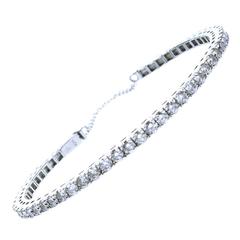 Flexible Cuff Style Diamond Gold Tennis Bracelet