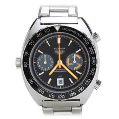 Retro Heuer Stainless Steel Autavia Wristwatch Ref 11630P 