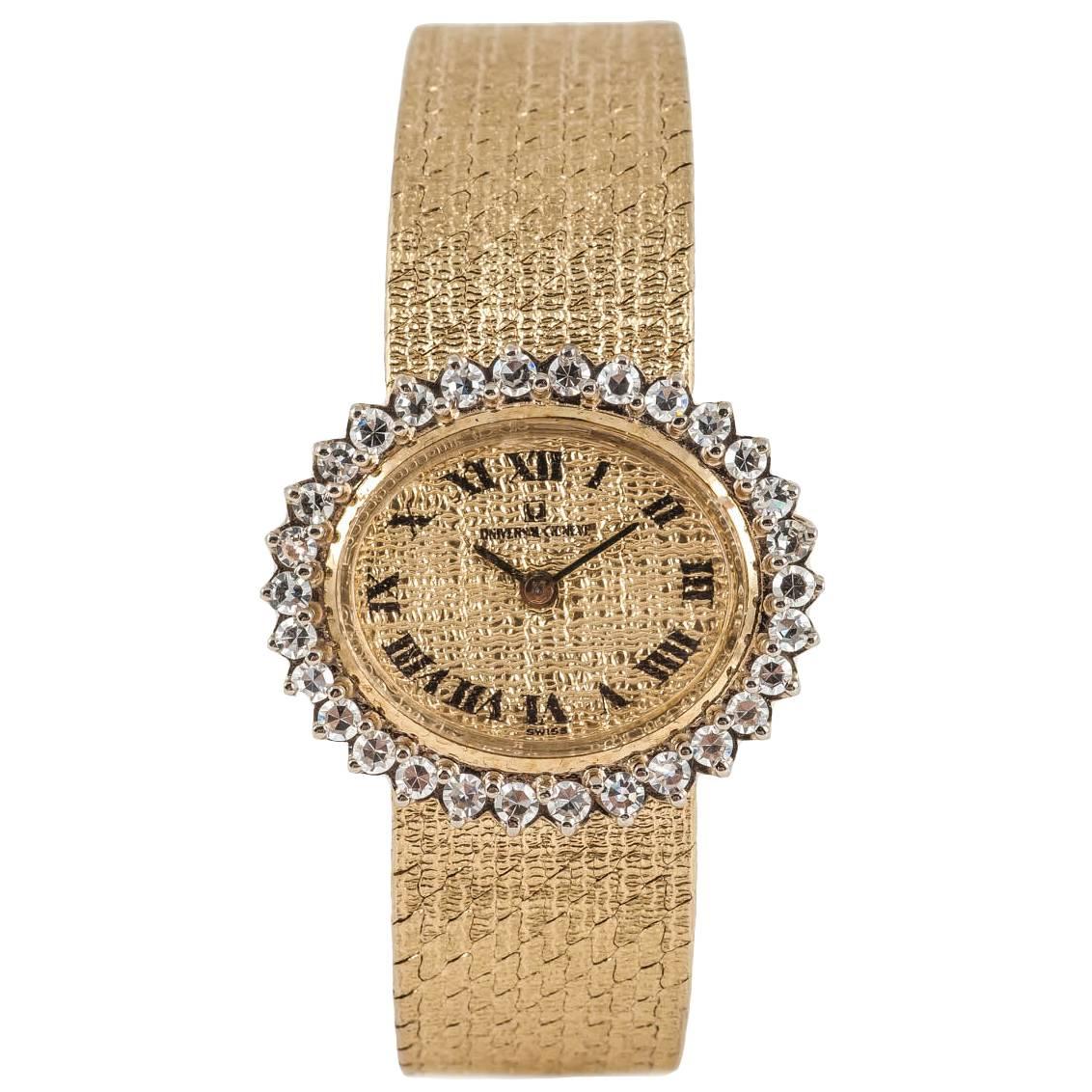 Universal Geneve Lady's Yellow Gold Diamond Evening Watch For Sale