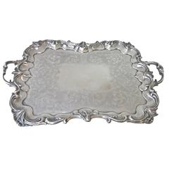 Emes & Barnard Antique English Sterling Silver Tray c1842