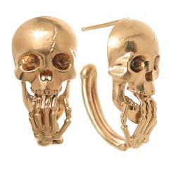 Gold Skull Earrings