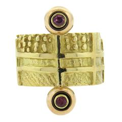 Giorgio Facchini Wide Ruby Gold Ring