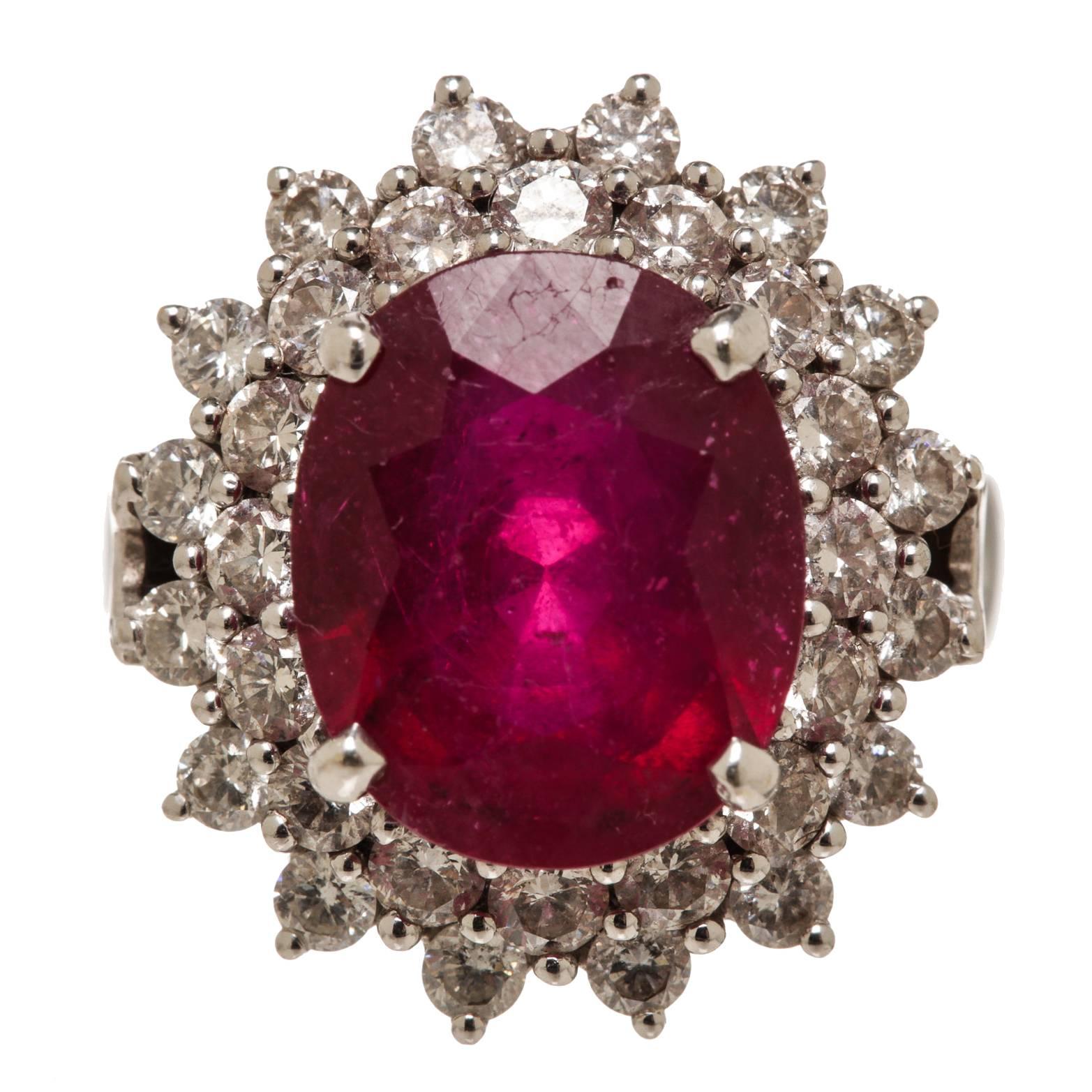 Ruby Diamond Gold Ring For Sale