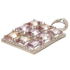 Ametrine Diamond Gold Pendant