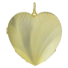 Large Heavy Gold Four-Picture Heart Locket