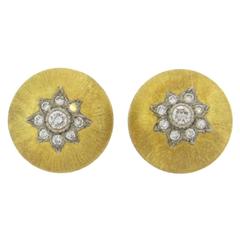 Buccellati Diamond Gold Button Earrings 7